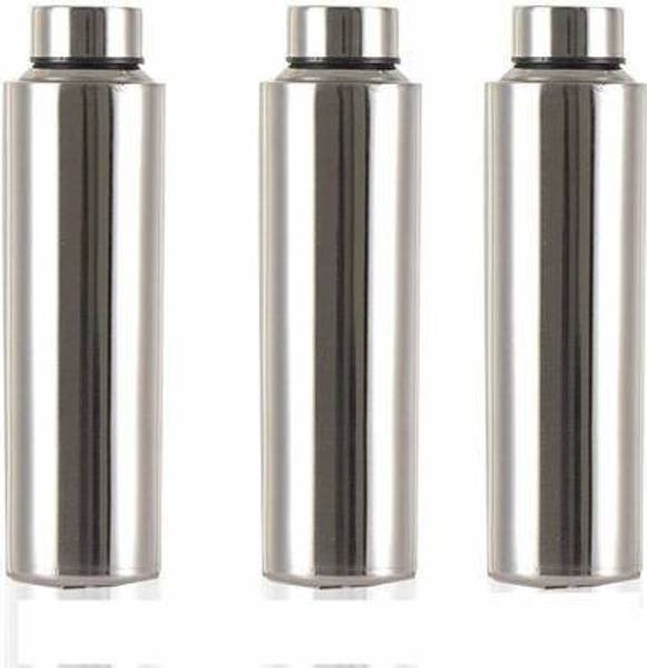 Blu Bel Stainless steel Fridge Water Bottle (Pack Of 3,Silver) 1000 ml Bottle 1000 ml Bottle