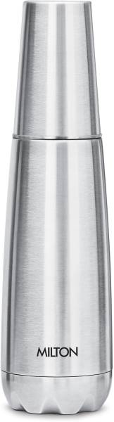 MILTON Vertex Steel 750 Thermosteel Hot or Cold Water Bottle with Tumbler, 700 ml, Silver 700 ml Bottle