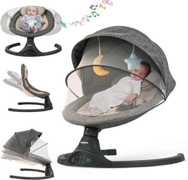 baybee Premium Baby Rocker with Mosquito Net Safety Belt Removable Toys Swing Bouncer