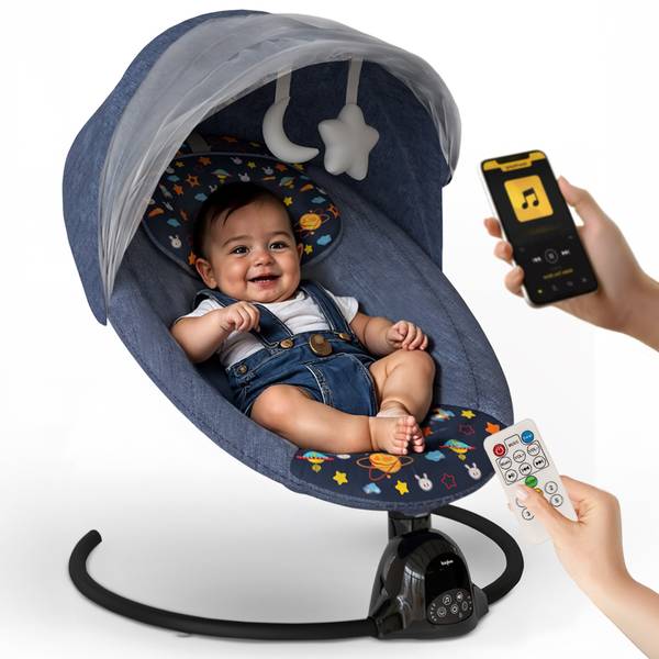 baybee Automatic Electric Swing Cradle New Born Baby with Adjustable Swing Speed Remote Bouncer