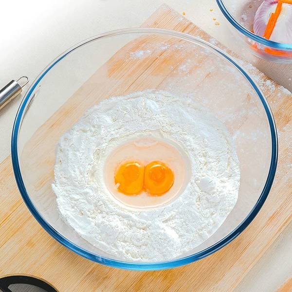 PKMSHO Glass Mixing Bowl Oven & Microwave Safe Bowl, (2000 ml), Borosilicate Glass, Clear Disposable