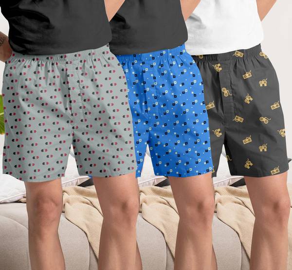 PROVOGUE Printed, Self Design, Geometric Print Men Boxer