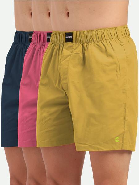 FREECULTR Men's Silky Soft, Non-Pilling Micromodal All Day Boxer Shorts with Dual Deep Side Pocket Solid Men Boxer