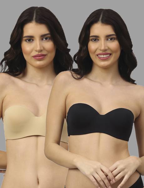 PrettyCat PrettyCat Pack Of 2 Lightly Padded Solid Balconette Bra For Women Women Balconette Lightly Padded Bra