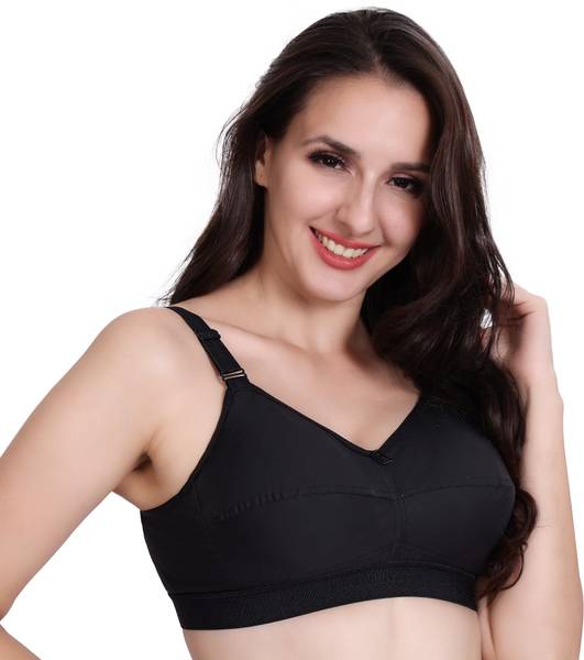 Trylo RIZA COTTONFIT-BLACK-36-C-CUP Women Full Coverage Non Padded Bra