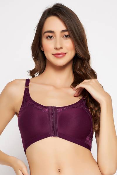 Clovia Non-Wired Lightly Padded Spacer Cup Easy-On Front Open Full Figure Bra Women Full Coverage Lightly Padded Bra