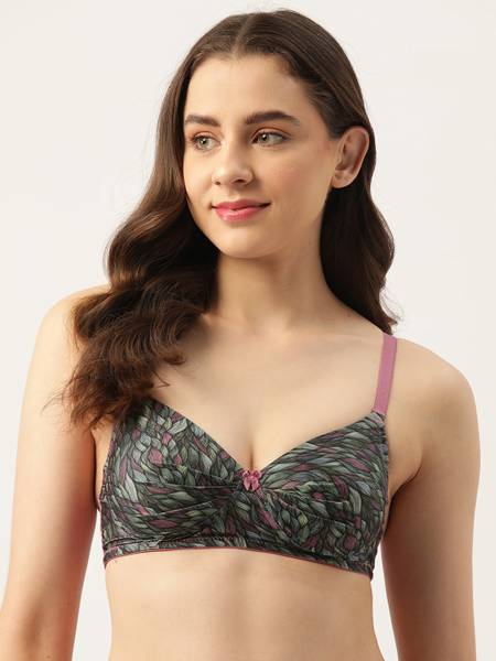 LEADING LADY Leading Lady Women's Printed Lightly Padded T-Shirt Women T-Shirt Lightly Padded Bra