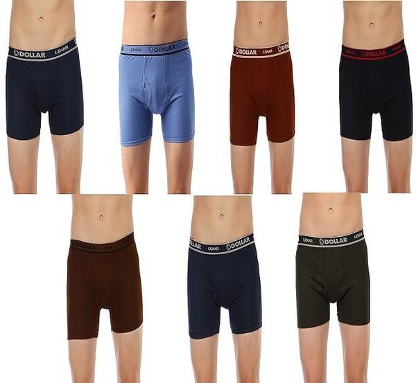 Dollar Men Dollar Lehar Mens Combed Cotton Trunk - Pack of 7 - Actual Colour May Vary Brief