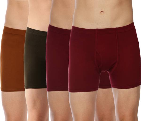 Dollar Men Dollar Lehar Mens Combed Cotton Trunk - Pack of 4 - Actual Colour May Vary Brief