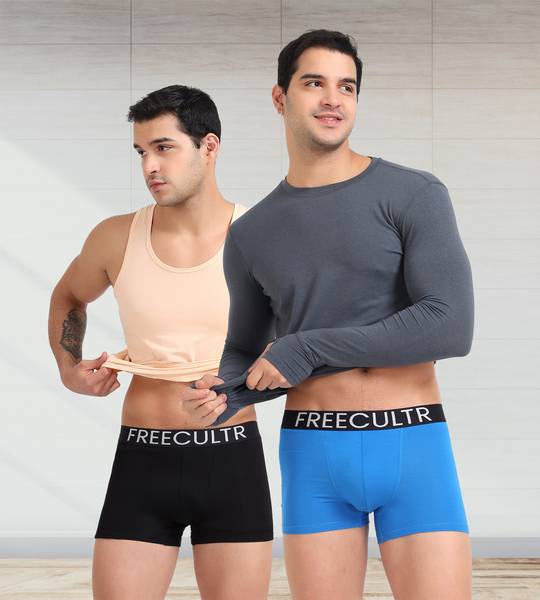 FREECULTR Men Organic Cotton Trunks, Ultrasoft Waistband, Premium Snug-Fit Underwear Brief