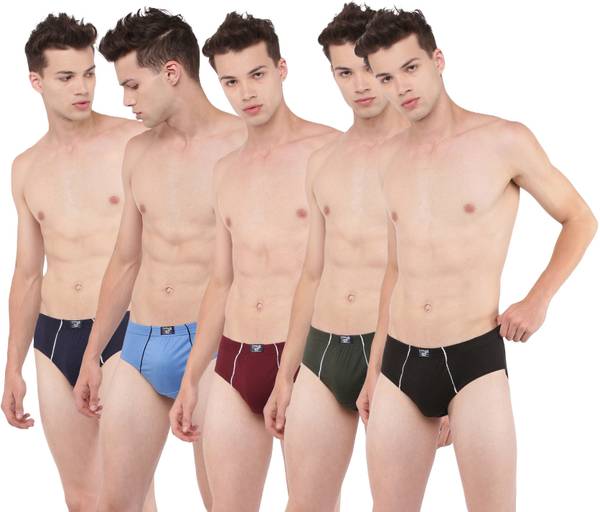 Dollar Men Dollar Lehar Super Combed Cotton Mens Brief -Pack of 5- Actual Colour May Vary Brief
