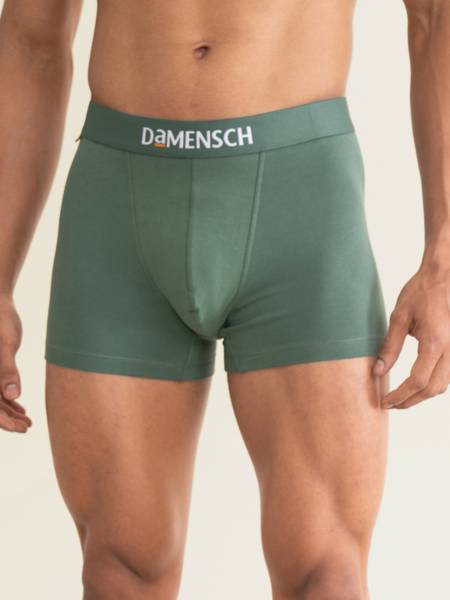 Damensch Men Combed Cotton Moisture Wicking Green Brief