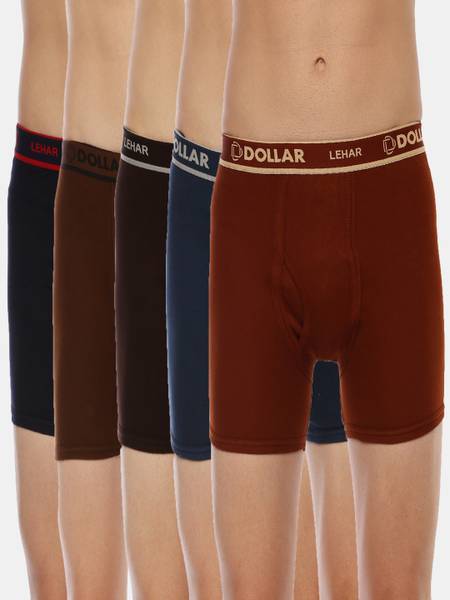 Dollar Men Dollar Lehar Mens Combed Cotton Trunk - Pack of 7 - Actual Colour May Vary Brief