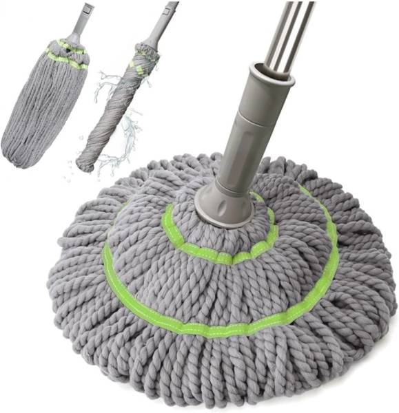 DHOLAGROUP Self Wringing Squeeze|Twist Mop|Microfiber|Twisting Mop|Stainless Steel Handle Microfibre Wet and Dry Broom