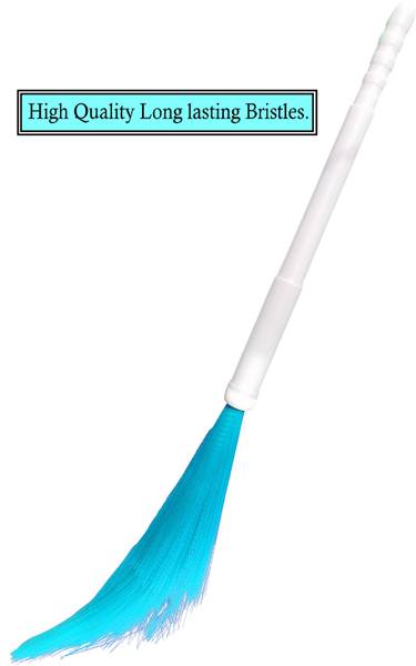 Teen Baan Washable Broom Sky Blue Plastic Broom. Folding Broom. Plastic Phool Jhadu Silicone, Plastic Wet and Dry Broom