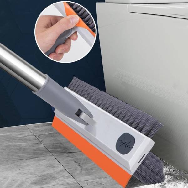 MAAUVTOR Multipurpose Telescopic Floor Wall Bathroom Cleaning Liquid Bin Scrubber Brush Microfibre Wet and Dry Brush