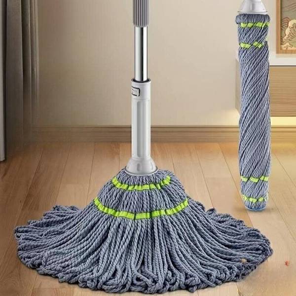 JHWOQU Self Wringing Squeeze|Twist Mop|Microfiber|Twisting Mop|Stainless Steel Handle Microfibre Wet and Dry Brush