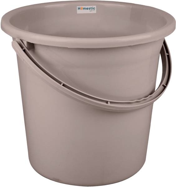 HOMESTIC Plastic Strong Bucket for Bathroom for Bathing|18 LTR|Brown 18 L Plastic Bucket