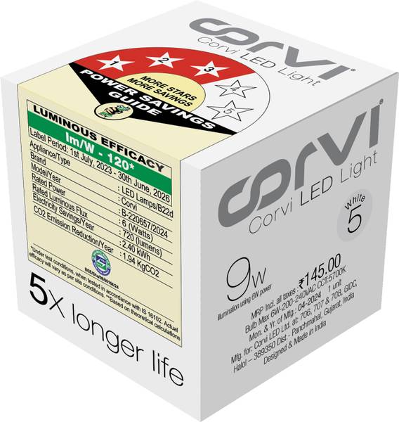 Corvi 6 W Round B22 LED Bulb