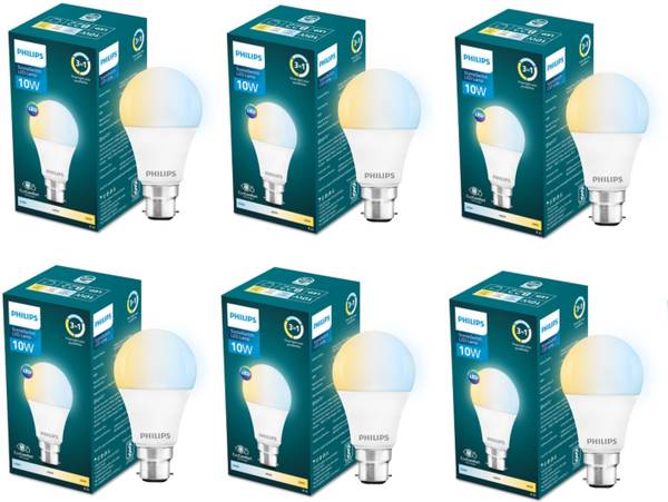 PHILIPS 10 W Multi Watt Round B22 LED Bulb