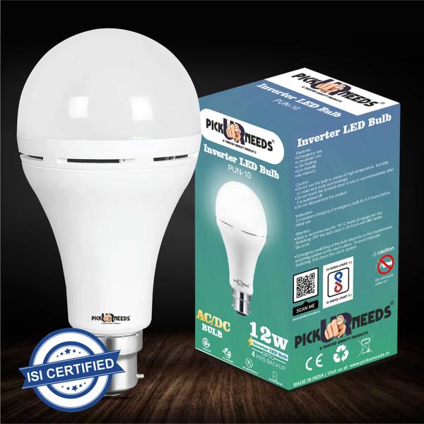 Pick Ur Needs Rechargeable Inverter Bulb 9W Round B22 D Energy Saving With Bright LED Light 3 hrs Lantern Emergency Light