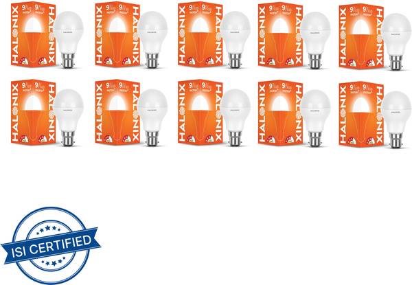 HALONIX led bulb astron plus 9w b22 cw 9 W Round B22 LED Bulb  (White, Pack of 10)