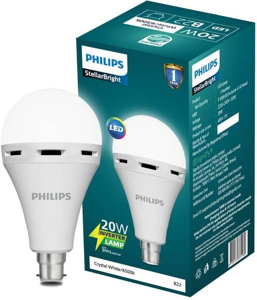 PHILIPS 20W B22 WHITE EMERGENCY LED BULB PACK OF-01 3 hrs Bulb Emergency Light