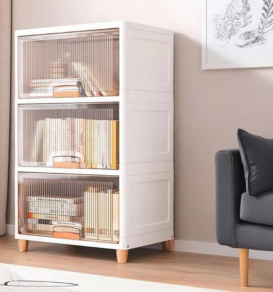 ZIVETY 3-Shelf almirah of clothes, cupboard clothes , plastic almirah, wardrobe plastic PP Collapsible Wardrobe