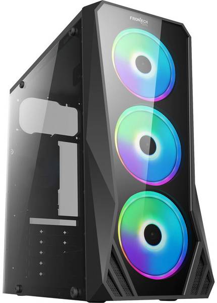 Frontech IRIS Gold Range Computer Case | 2+1 USB(1.0&3.0) | Front Audio | 3- 120mm Fan Mid Tower FT-4356 Cabinet