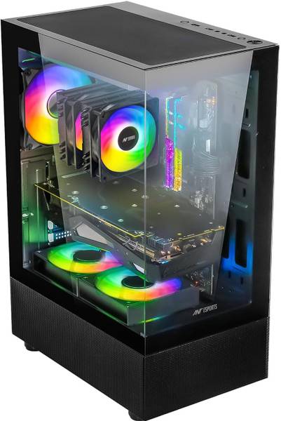 Ant Esports Crystal X2 Gaming Computer Case Mid-Tower Cabinet ( Black) Mid Tower Cabinet