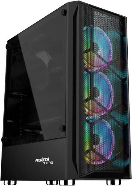 Frontech FIERO Gaming Computer Case with 2-USB 1.1|HD Audio&Tempered ...