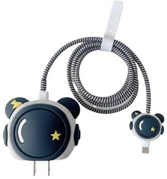 YuniKase Charger Cover for iPhone 18/20W Charger, 3D Cartoon Design, Spiral Cover Cable Protector