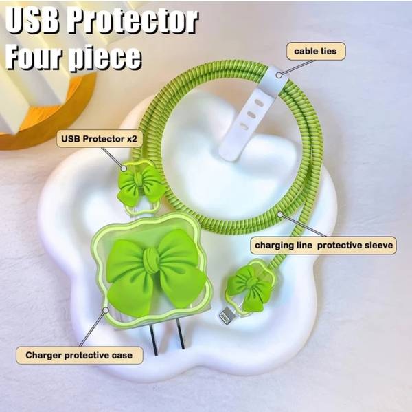 ZK Trader Charger Cover for iPhone 18W-20W Charger, 3D Cartoon Pink Kitty, Spiral Cable Protector