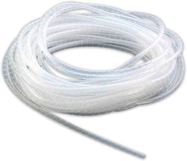 Robustt 6mm Spiral Wrapping Band White 25Meter for Wires Wrapping (Pack of 1) Flexo Wrap Resealable Cable Sleeve