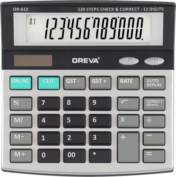 OREVA OR-612 [SILVER] Solar & Battery Calculator Desktop Financial Calculator