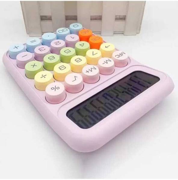 Justakeit Calculator 3 Basic Calculator Mechanical Calculator Big Buttons, Colorful Candy Basic Calculator Basic Calculator