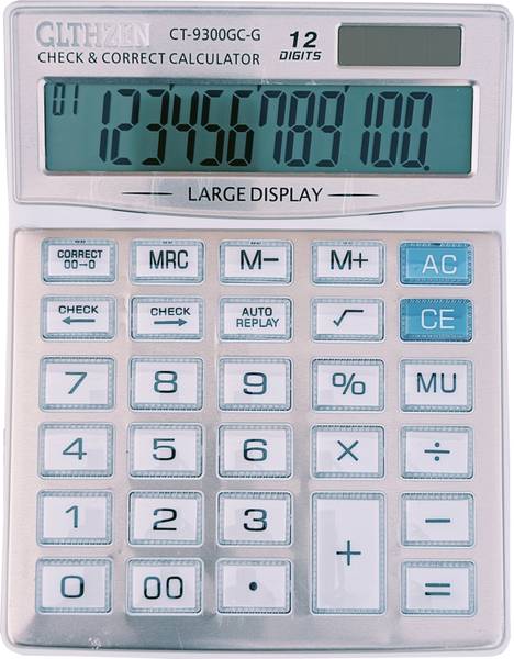 GLTHZEN CT-9300GC-G 5 Inch 12 Digits Big Display,112 Steps Check & Correct, Auto Replay Electronic Financial Calculator