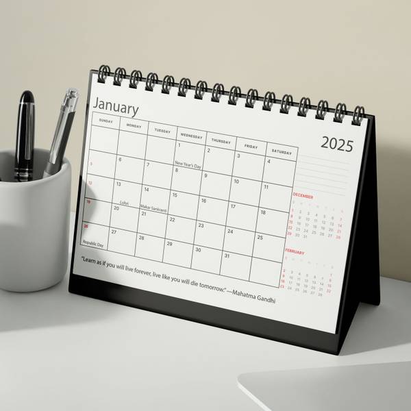 History Desk Calendar 2025 