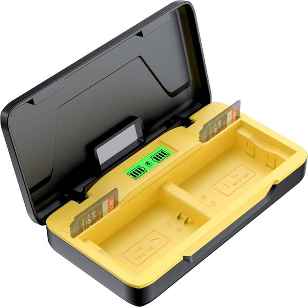 Power Smart NP-FZ100 Dual Charger Storage Case & SD Card Slot Compatible with Sony a9, a7RV Camera Battery Charger