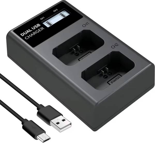 Simpex NP-FZ100 Dual Slot (C type and Micro USB) LCD Camera Battery Charger