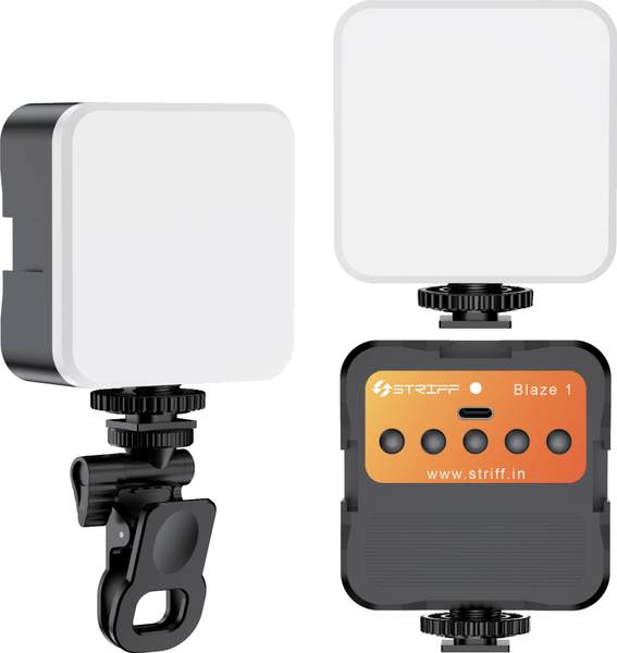 STRIFF Blaze 1 LED Video Light for Phone, Camera, Laptop with Clip & Type C 100 lx Camera LED Light