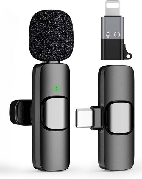 Pyrros Microphone for Type-C Android & iPhones Noise-Cancelling Lapel Mic for Youtubers Camera Microphone