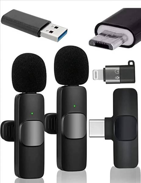 BfsTeckt K9 Dual Wireless for YouTube, Vlogging, Recording for Android & iPhone Camera Microphone