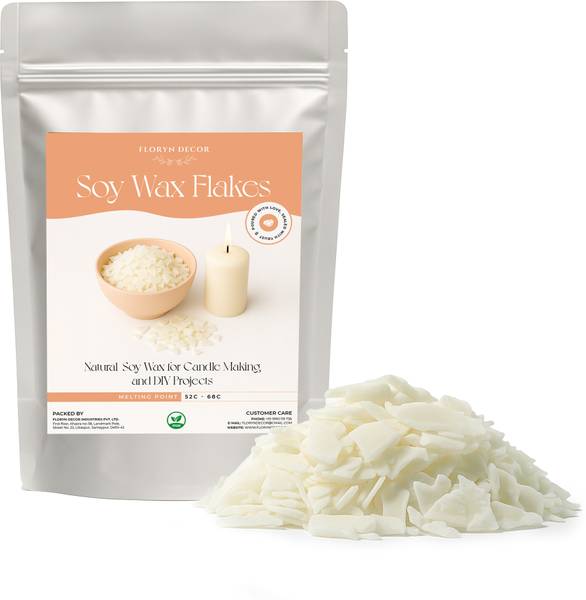 Floryn decor 100% Pure Soy Wax Flakes for Candle Making | Natural SOYA Wax (Pack of 1 kg) Candle