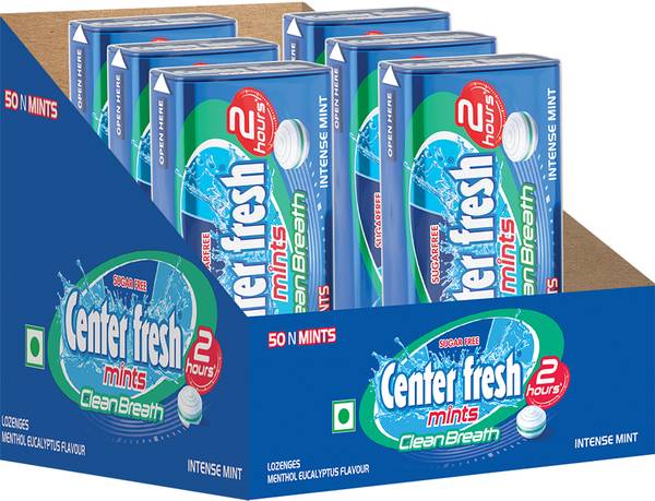 center fresh Clean Breath Sugar Free Mints Menthol Eucalyptus Mouth Freshener