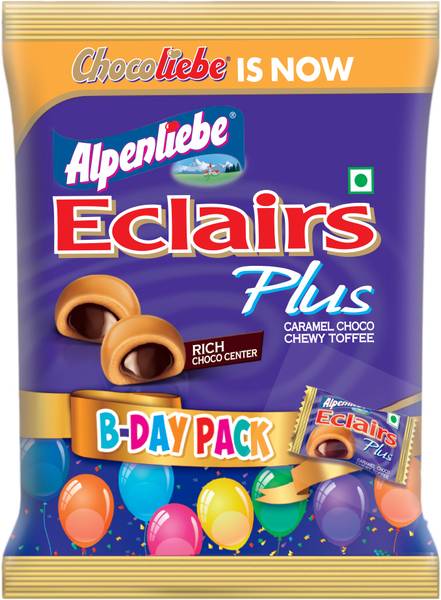 Alpenliebe Eclairs Plus Chocolate, Caramel Toffee