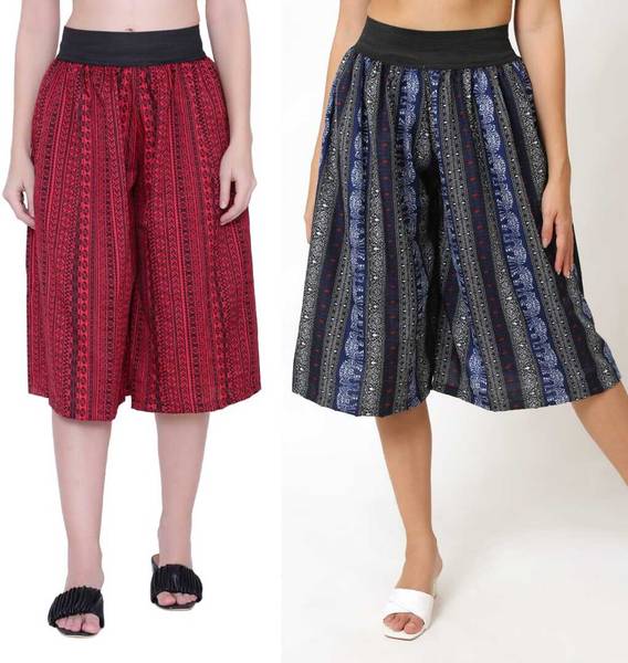 Mannat Diva Women Black, Maroon Capri