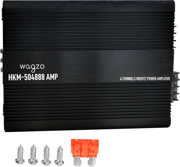 Wagzo 4CHANNEL Bluetooth/MIC/ USB/ SDCard/Slot FMRadio/AUX Input RemoteControl|WAD-55 Multi Class AB Car Amplifier