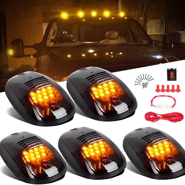 Flipkart SmartBuy Heavy Quality Amber Running Top Warning Light For Thar & Cars 5Pcs Set (Yellow) Car Fancy Lights