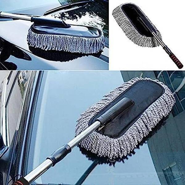 WE CLEVER Microfiber Flexible Duster Car, Home, Cleaning Brush with Expandable Handle Wet and Dry Duster